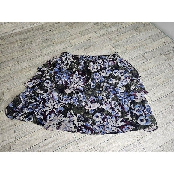 Greylin Y2K Gauze Chiffon Ruffled 3-tier Mini Skirt Black/Blue/Purple, Size M - Picture 1 of 6